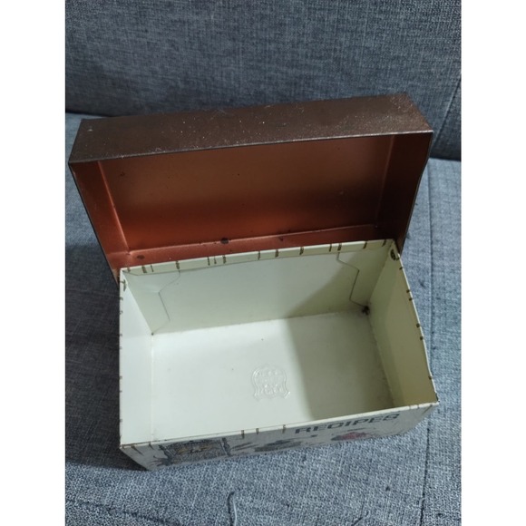 Vtg Recipe Receipt Tin Colonial Eagle Teapot Coffee Grinder Rustic USA (1) - Picture 8 of 8